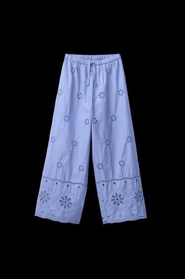 GERADE GESCHNITTENE HOSE MIT STICKEREI - Bläulich von Zara - Bild 0