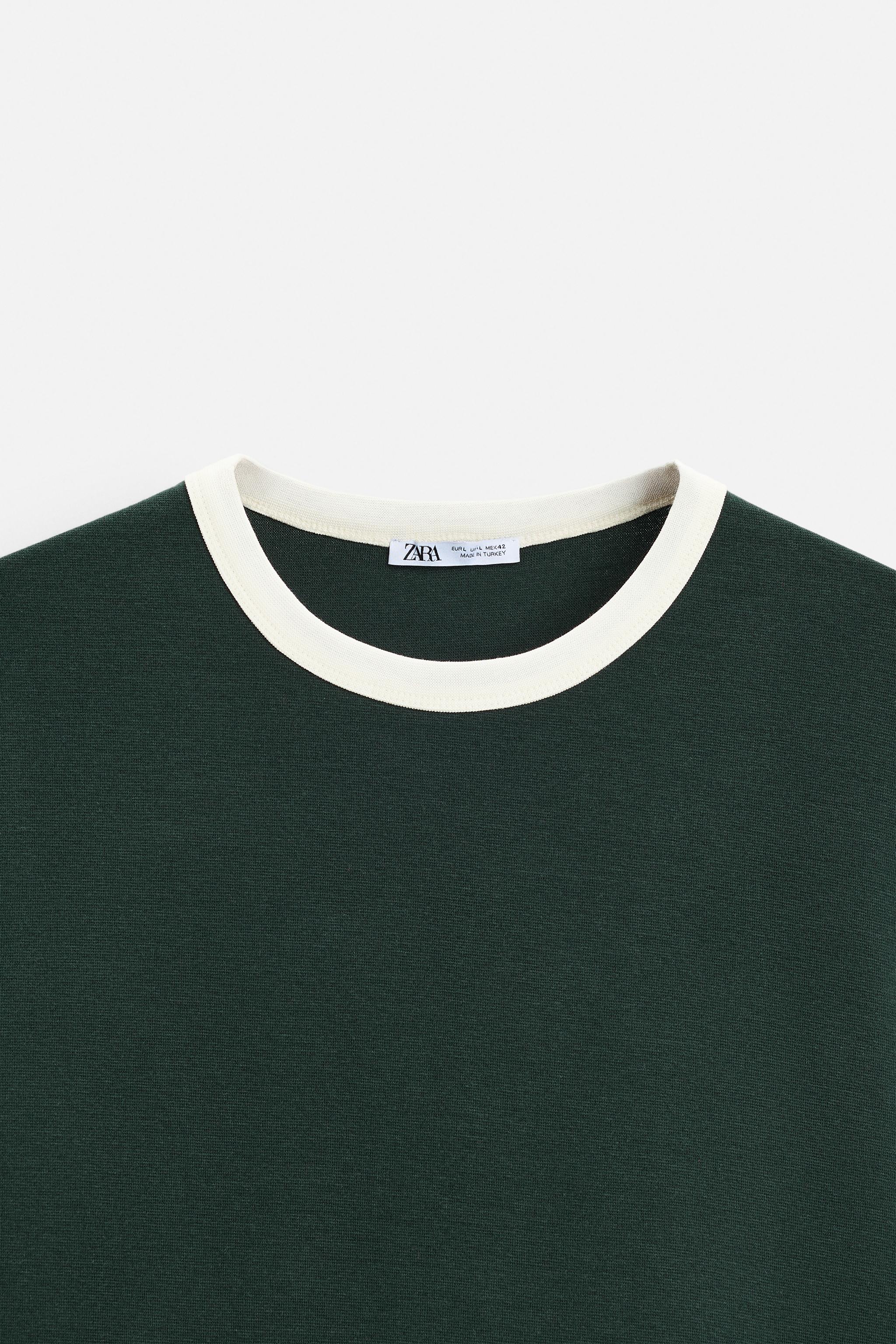 ［ZARA］リブ コントラスト ベーシック Tシャツ ZARA リブ コントラスト ベーシック Tシャツ - メルカリ