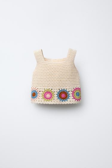 TOP PUNTO CROCHET - Crudo de Zara
