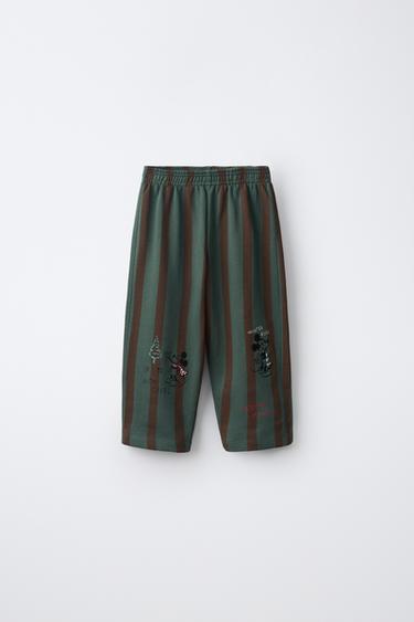 MICKEY MOUSE © DISNEY STRIPED BAGGY TROUSERS - Green by Zara