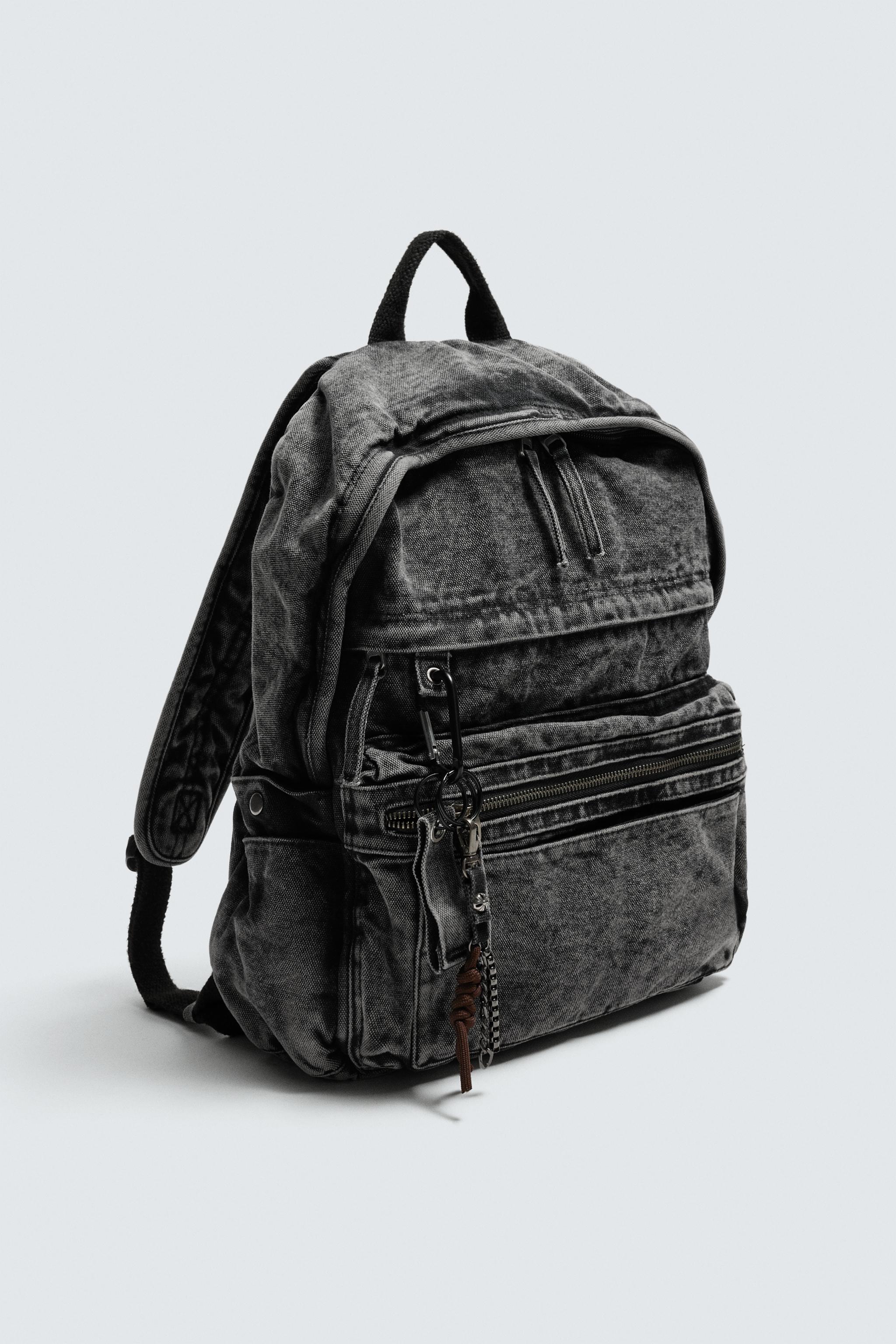 SAC À DOS EN DENIM EFFET DÉLAVÉ