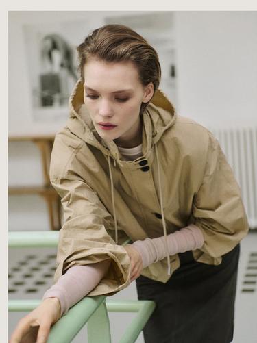 Zara Puff parka with hood detail - Light beige