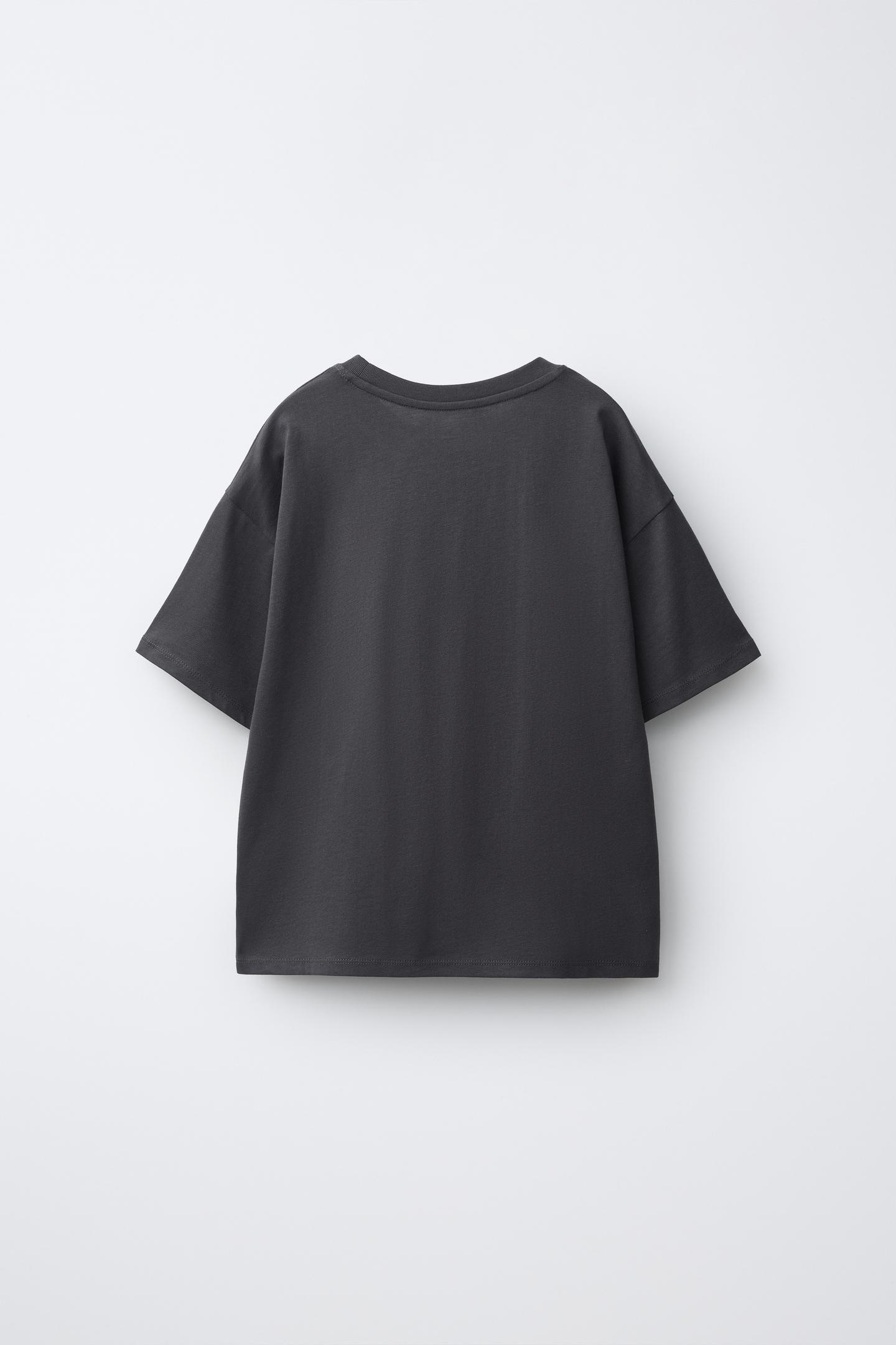 Детская футболка Zara Heart Patch, цвет: Тёмный серый — фото 3