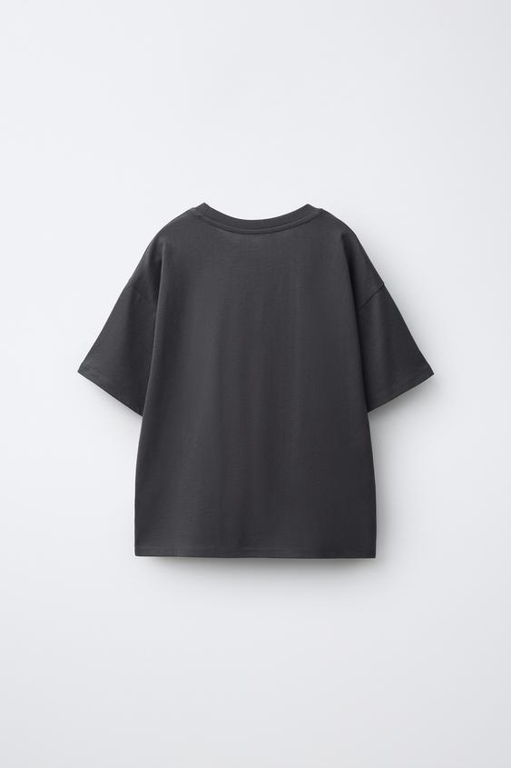 T-SHIRT À PIÈCE CŒUR - Gris foncé de Zara - Image 1