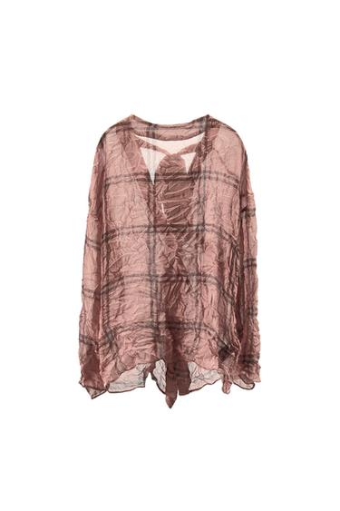 CREASED-EFFECT CHECK SHIRT