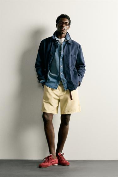 PLEATED REGULAR FIT BERMUDA SHORTS - Light yellow by Zara - Image 0
