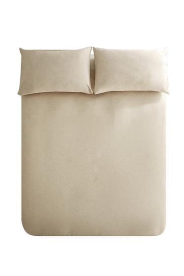 Zara COTTON AND LINEN DUVET COVER - Ecru