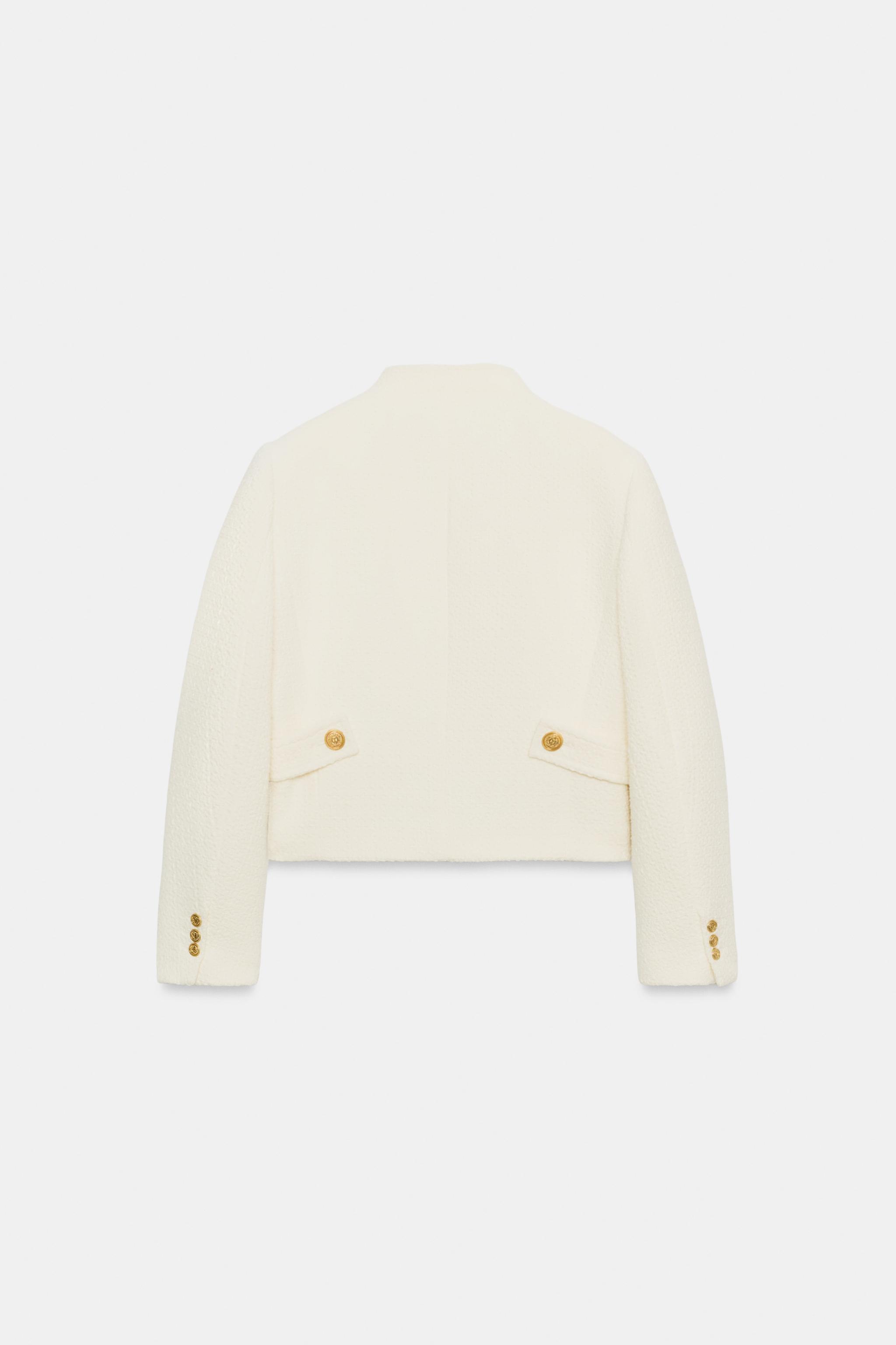 Женские пиджаки Zara STRUCTURED CROPPED BLAZER — фото 8