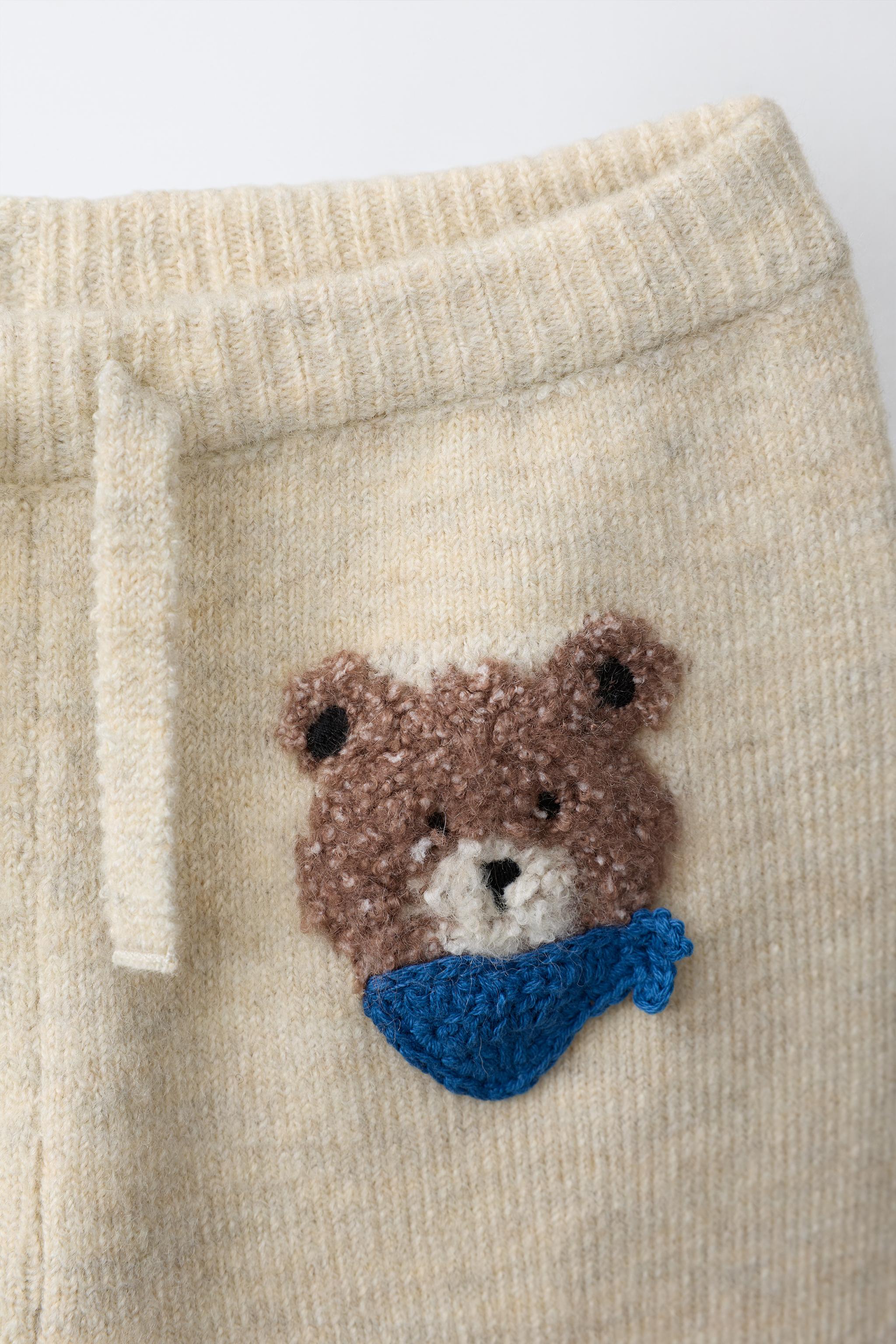 Детские брюки Zara BEAR KNIT JOGGER PANTS — фото 3
