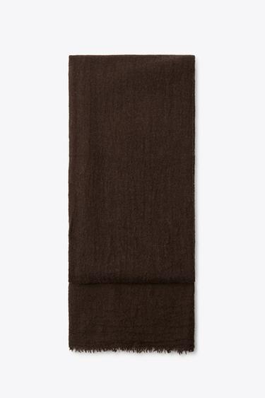 RUSTIC WOOL SCARF - Brown by Zara