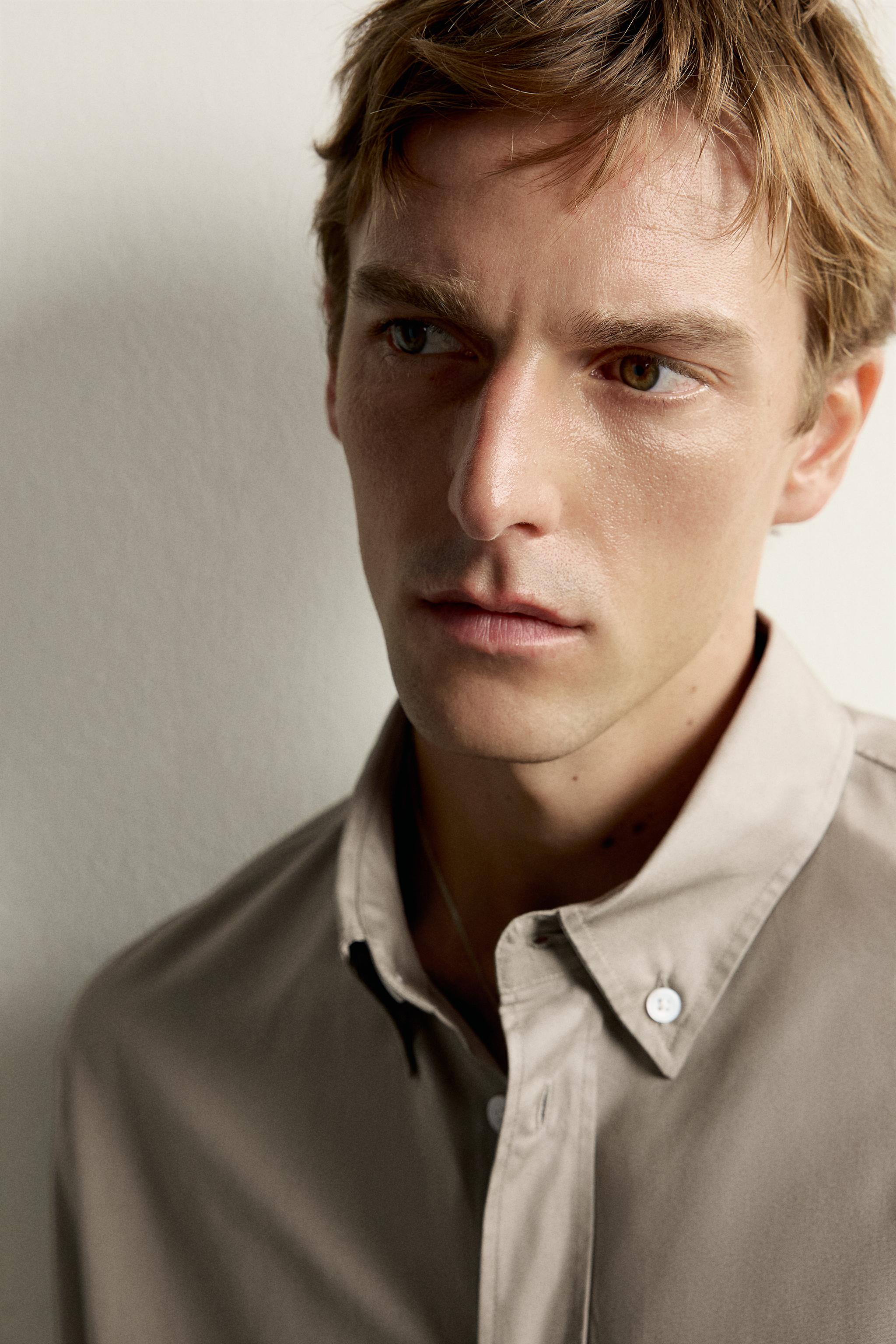 Мужские рубашки Zara COTTON-LYOCELL REGULAR FIT SHIRT — фото 5
