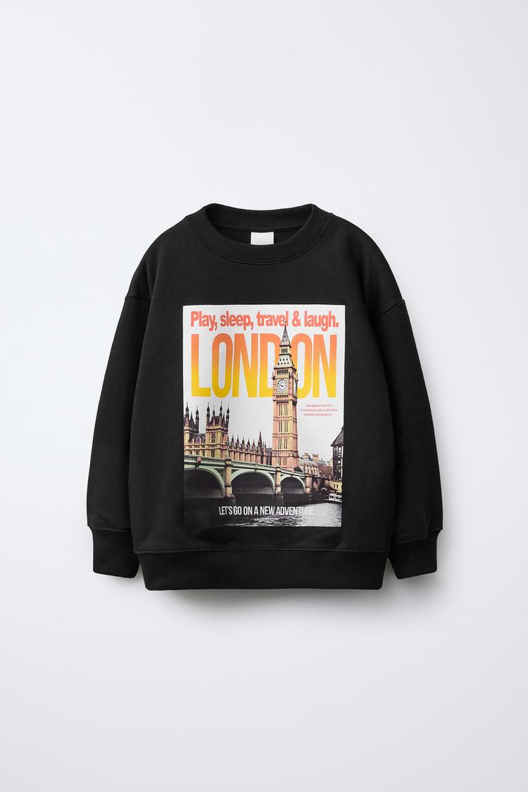 Long Sleeve Printed O-Neck Sweatshirt