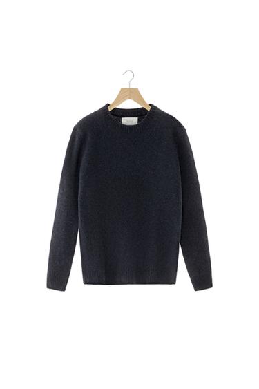 레귤러 핏 100% 울 스웨터 - Zara 다크 블루