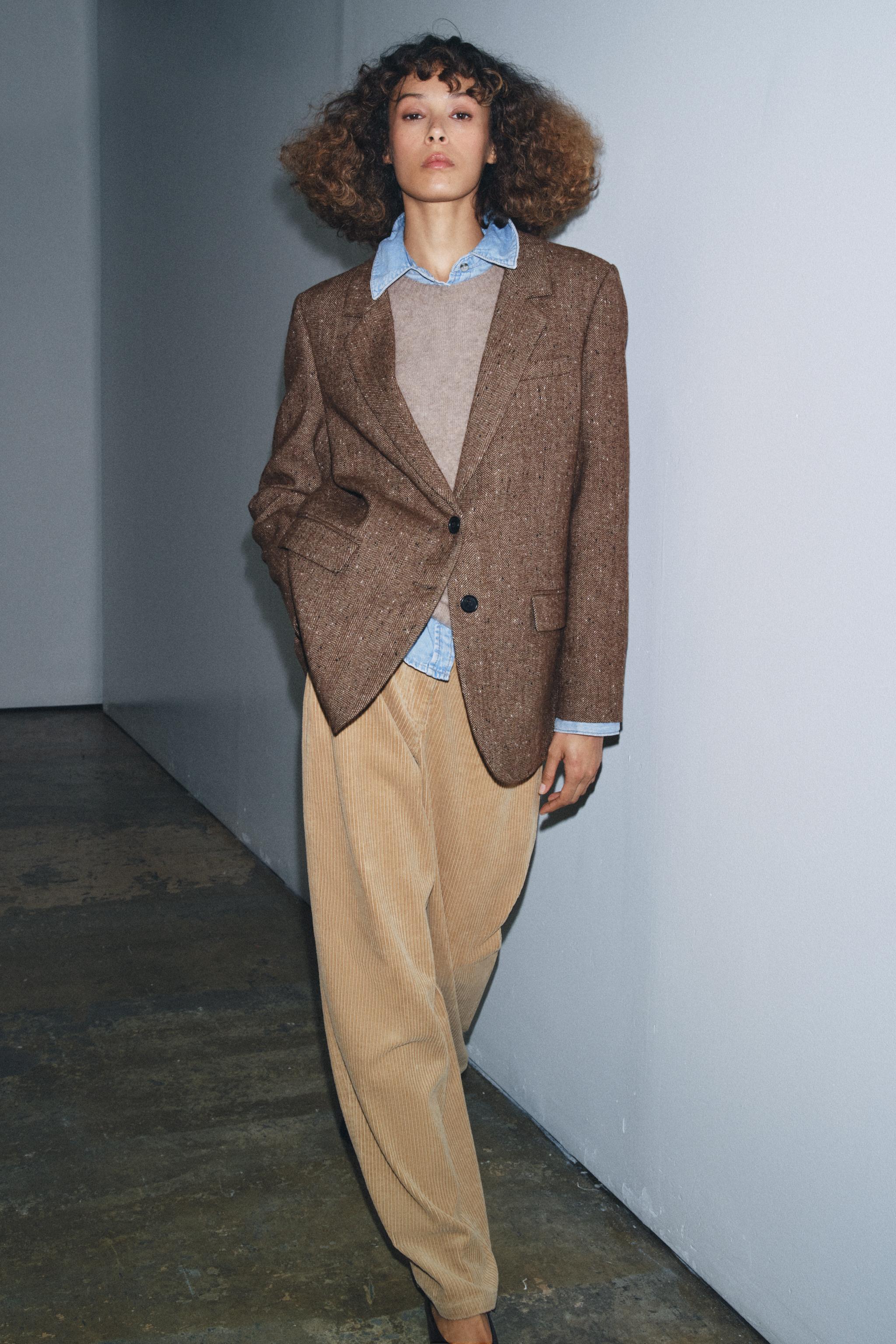 HERRINGBONE WOOL BLAZER ZW COLLECTION