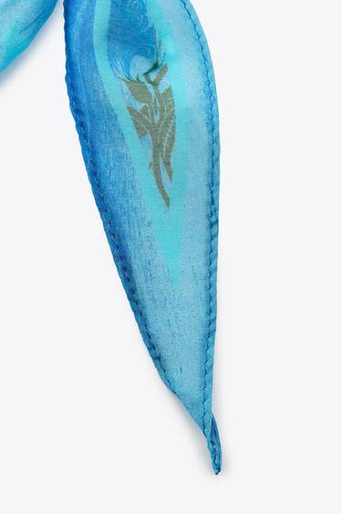 BANDANA IMPRIMÉ PIÈCE CŒUR - Bleu de Zara - Image 3