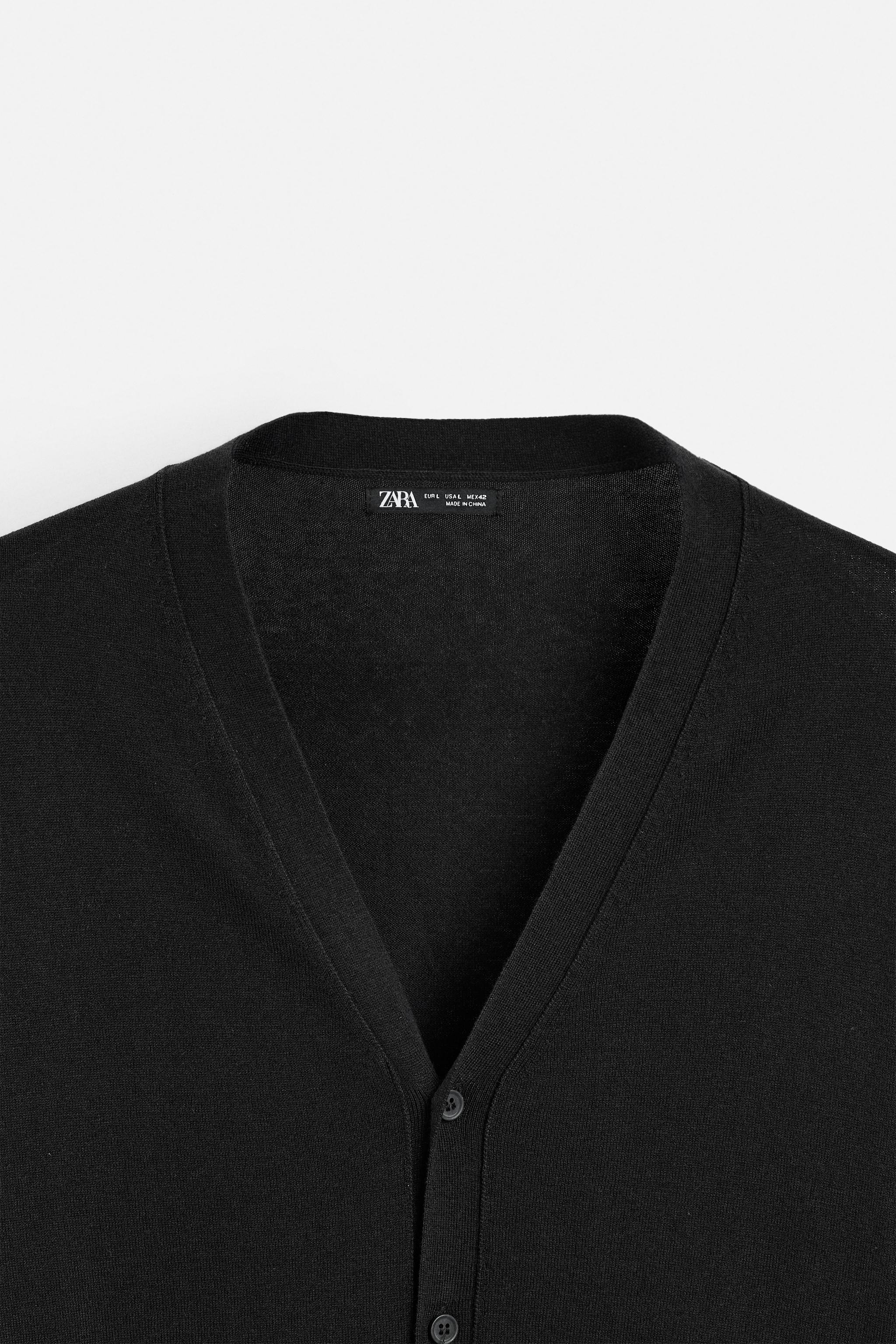COTTON - SILK BLEND CARDIGAN - Black | ZARA United States COTTON - SILK BLEND CARDIGAN - Black | ZARA United States