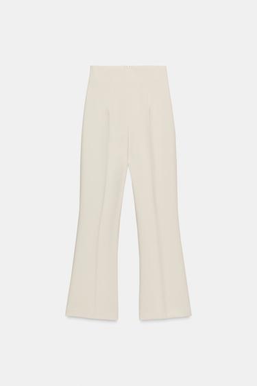 Zara ZW COLLECTION HIGH-WAISTED PANTS - Sand
