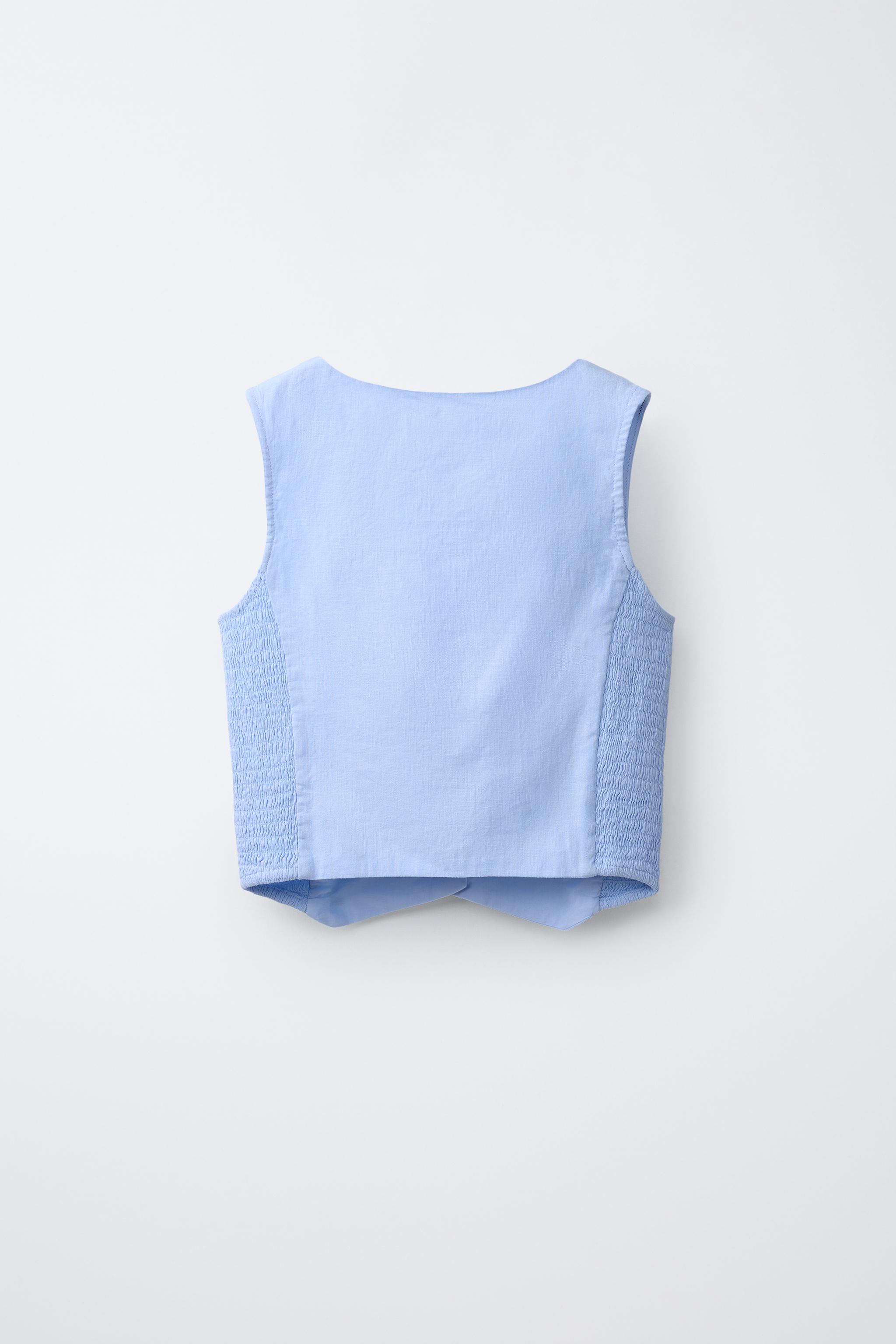 GILET NID D'ABEILLE AVEC LIN