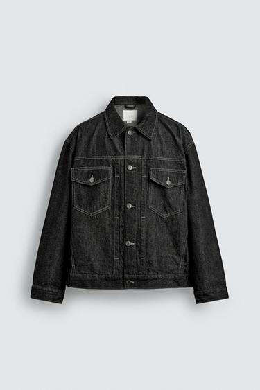 OVERSIZED FIT DENIM JACKET - Black by Zara