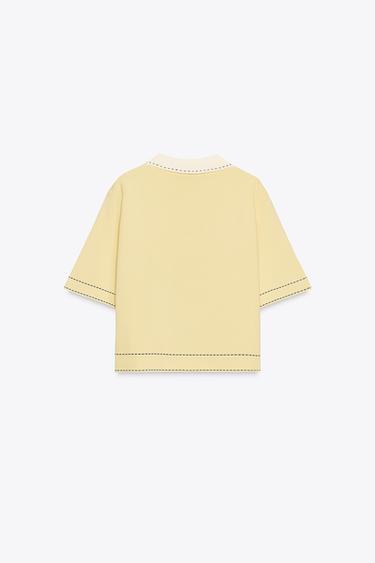 STITCH DETAIL KNIT POLO CARDIGAN - only one by Zara - Image 5