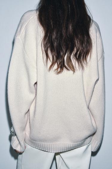 PULL OVERSIZE LAINE ET CACHEMIRE - Écru de Zara - Image 5