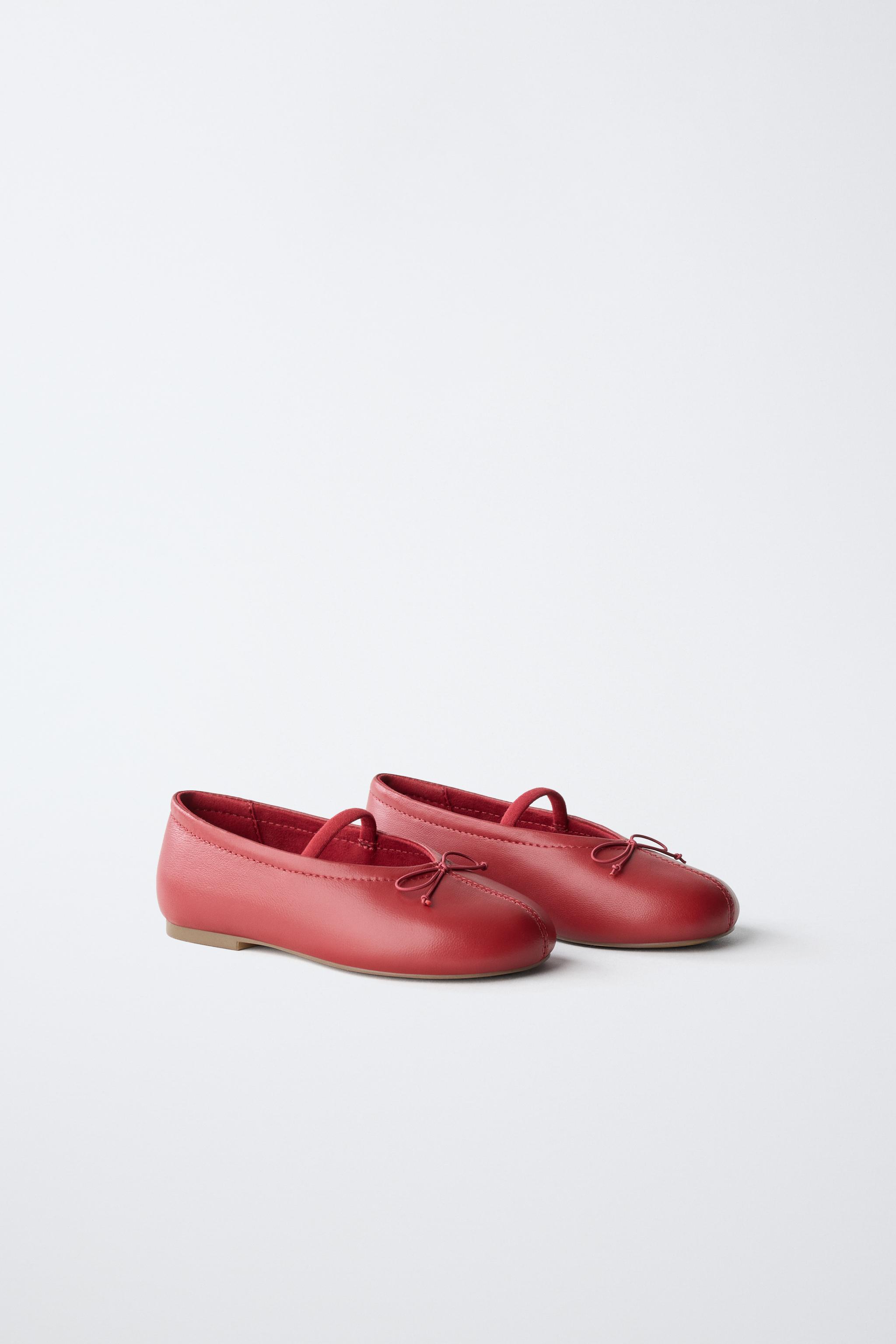 LEATHER BOW BALLET FLATS