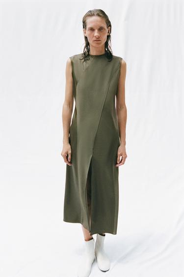 VESTIDO ABERTURA ZW COLLECTION - Khaki de Zara - Imagen 0