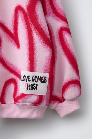 GRAFFITI HEART SWEATSHIRT - Pink by Zara - Image 2