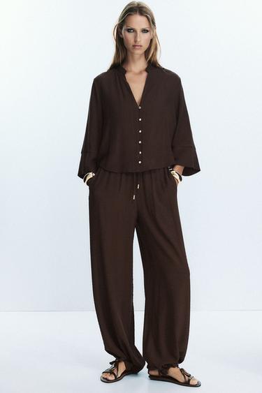 WEITE BAMBULA-HOSE - Braun von Zara