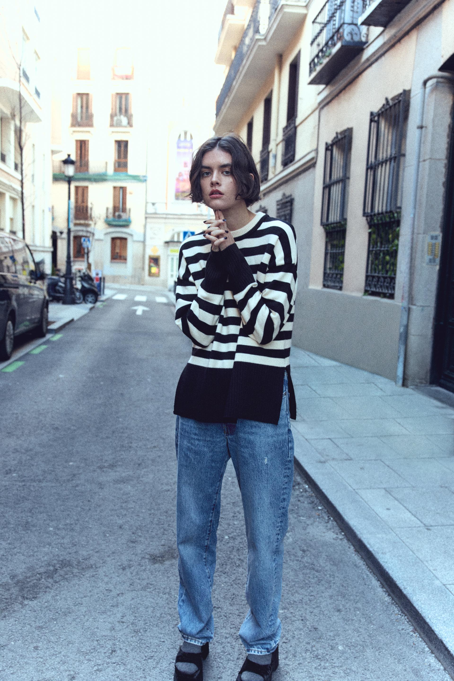 STRIPED KNIT SWEATER - striped