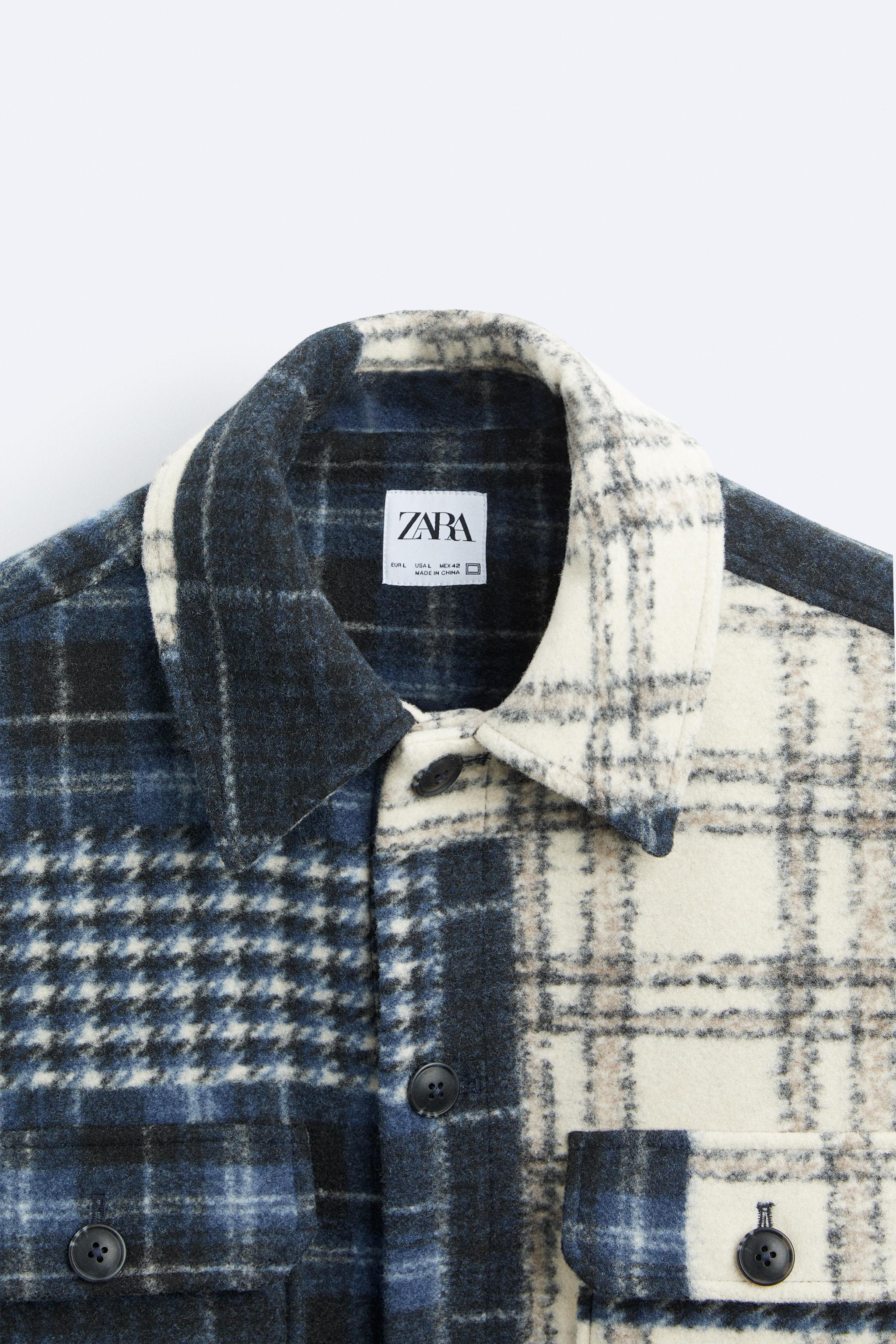 PATCHWORK ジャカード シャツジャケット - ブルー | ZARA Japan / 日本