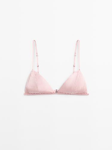 Silk triangle top — Pale pink 1