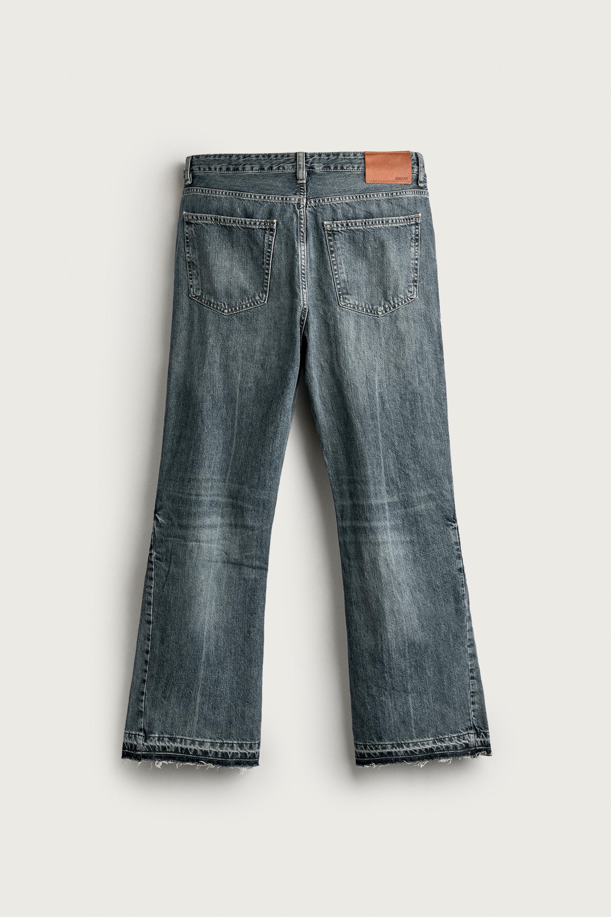 Мужские джинсы Zara DISTRESSED FLARE FIT JEANS — фото 7