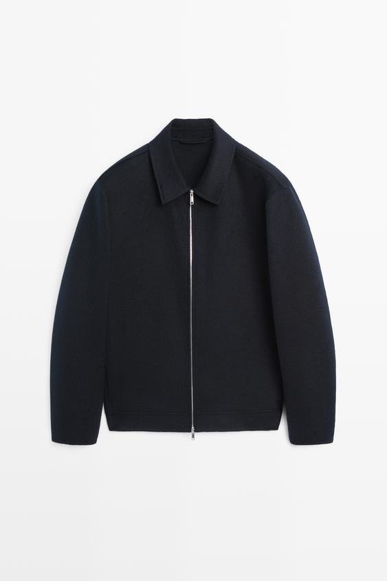 Zara Wool blend double fabric jacket - Deep blue - Image 0