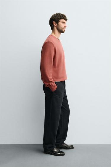 WASHED CREW NECK SWEATSHIRT - Mid-red by Zara - Image 3