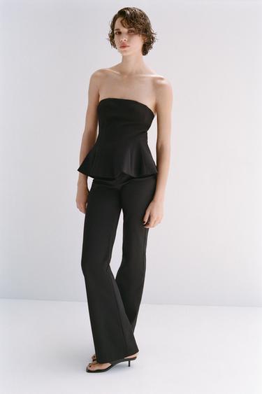 HIGH-WAIST FLARE TROUSERS - Black by Zara
