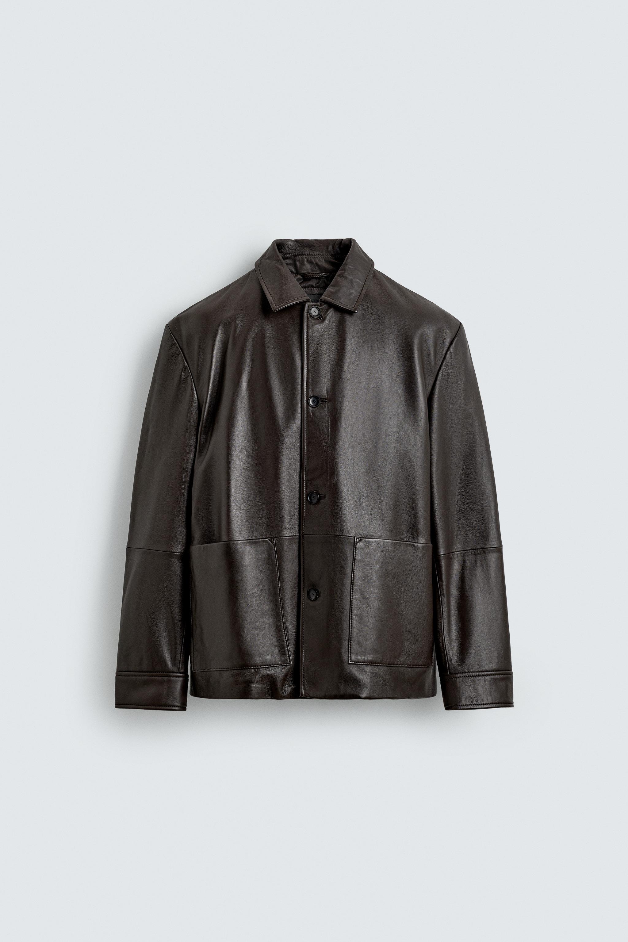 BLOUSON EN CUIR À POCHES