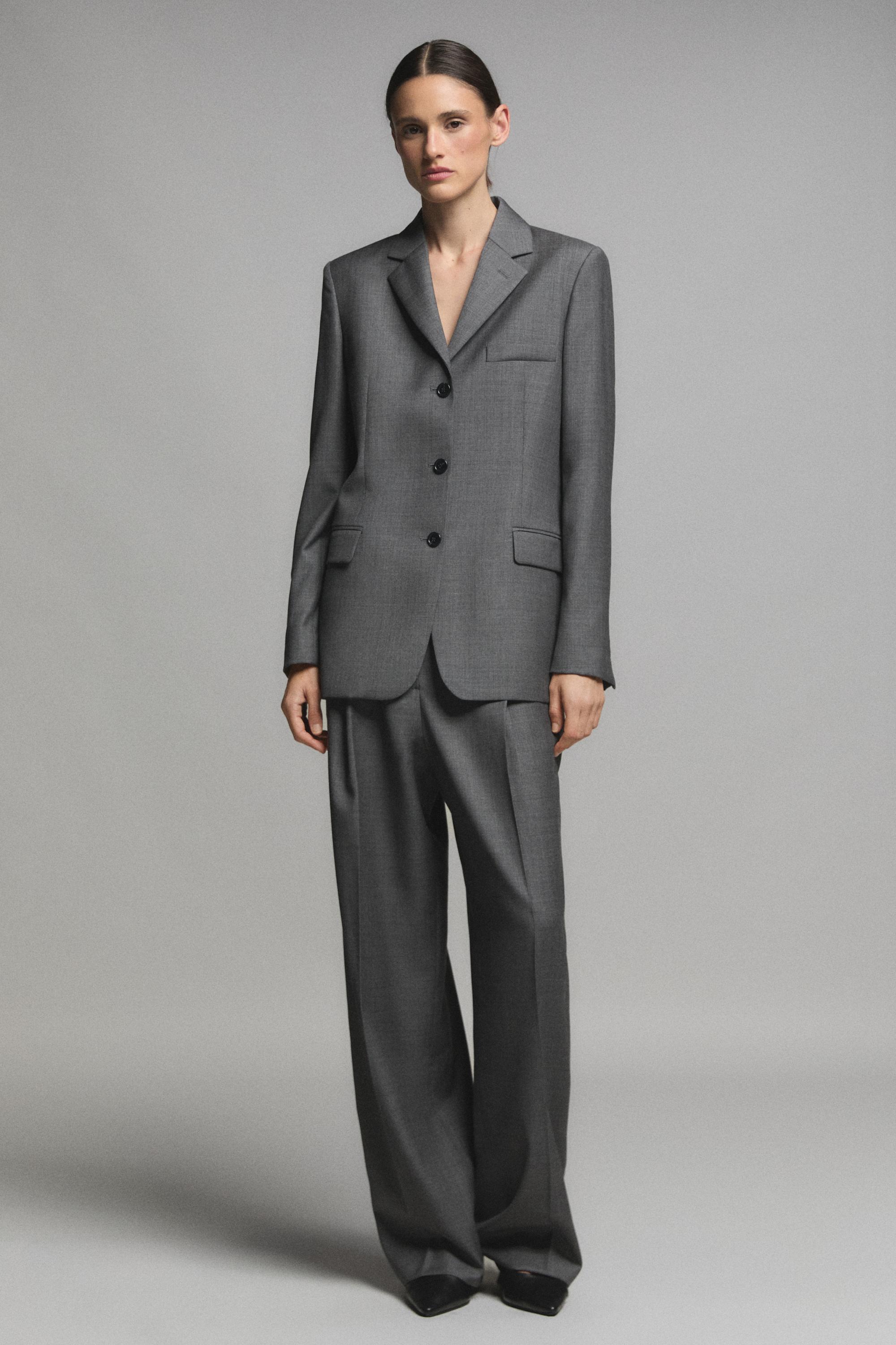 ZARA グレー シングルブレストジャケットパンツスーツ M ZARA United States