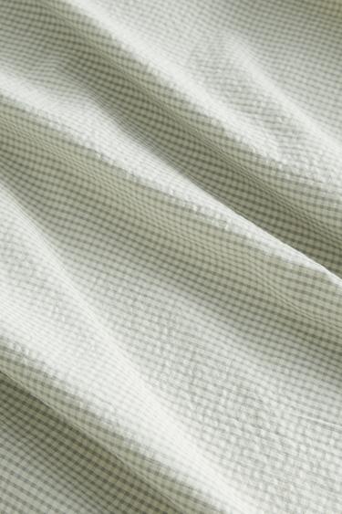HOUSSE DE COUETTE COTON SEERSUCKER CARREAUX - Vert de Zara - Image 4