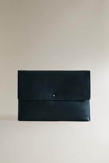 LEREN ETUI MET BLAUWE KNOOP - Blauw van Zara - Afbeelding 0