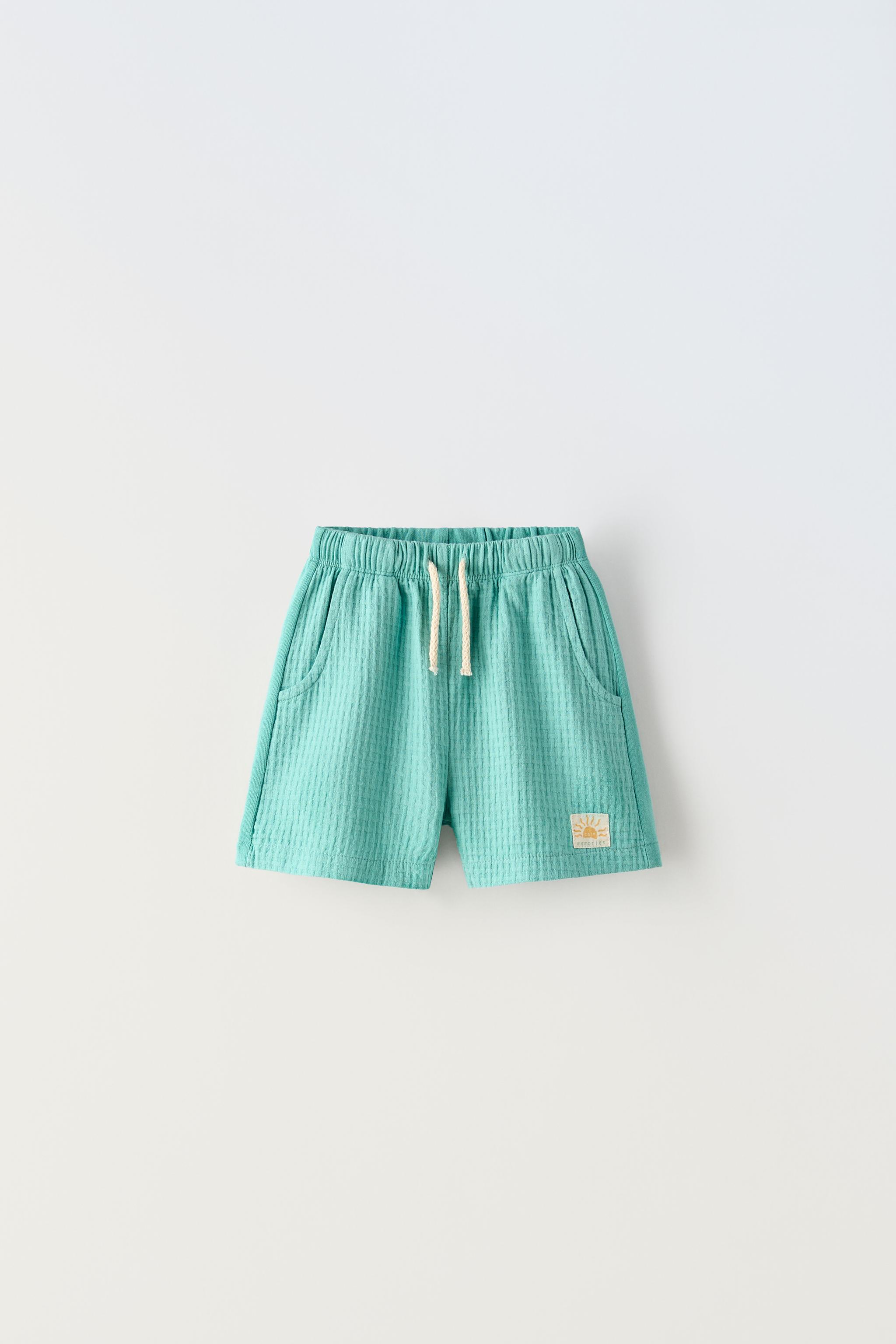 MIXED WAFFLE KNIT SHORTS - Sea green | ZARA United States