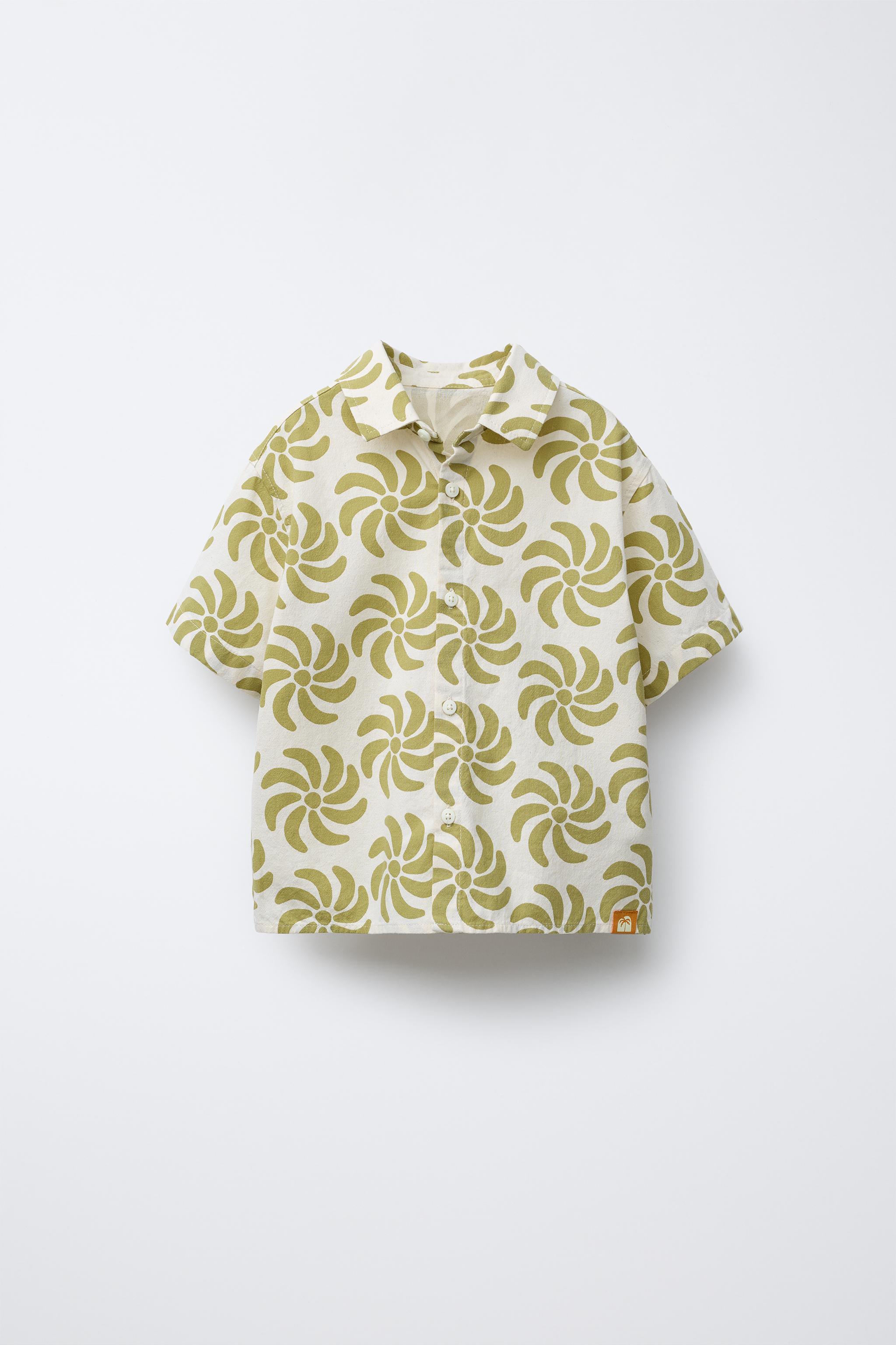 新品 ZARA プリント オーバーサイズ シャツ ドルマン 幾何学模様