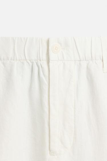 PANTALON COUPE DÉCONTRACTÉE 100 % CHANVRE - Blanc cassé de Zara - Image 8