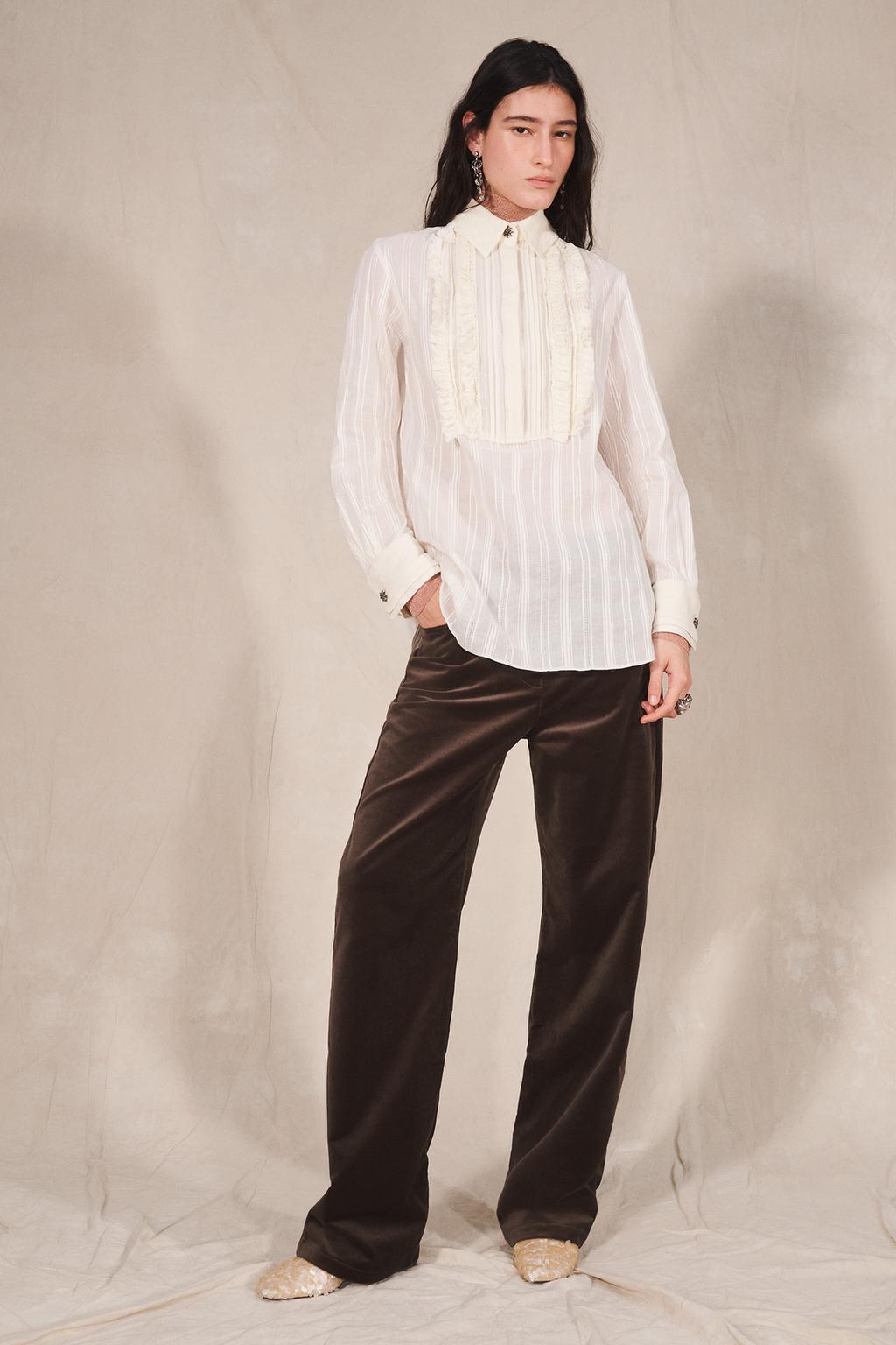 LIMITED EDITION SHIRT WITH RUFFLES AND JEWEL BUTTONS