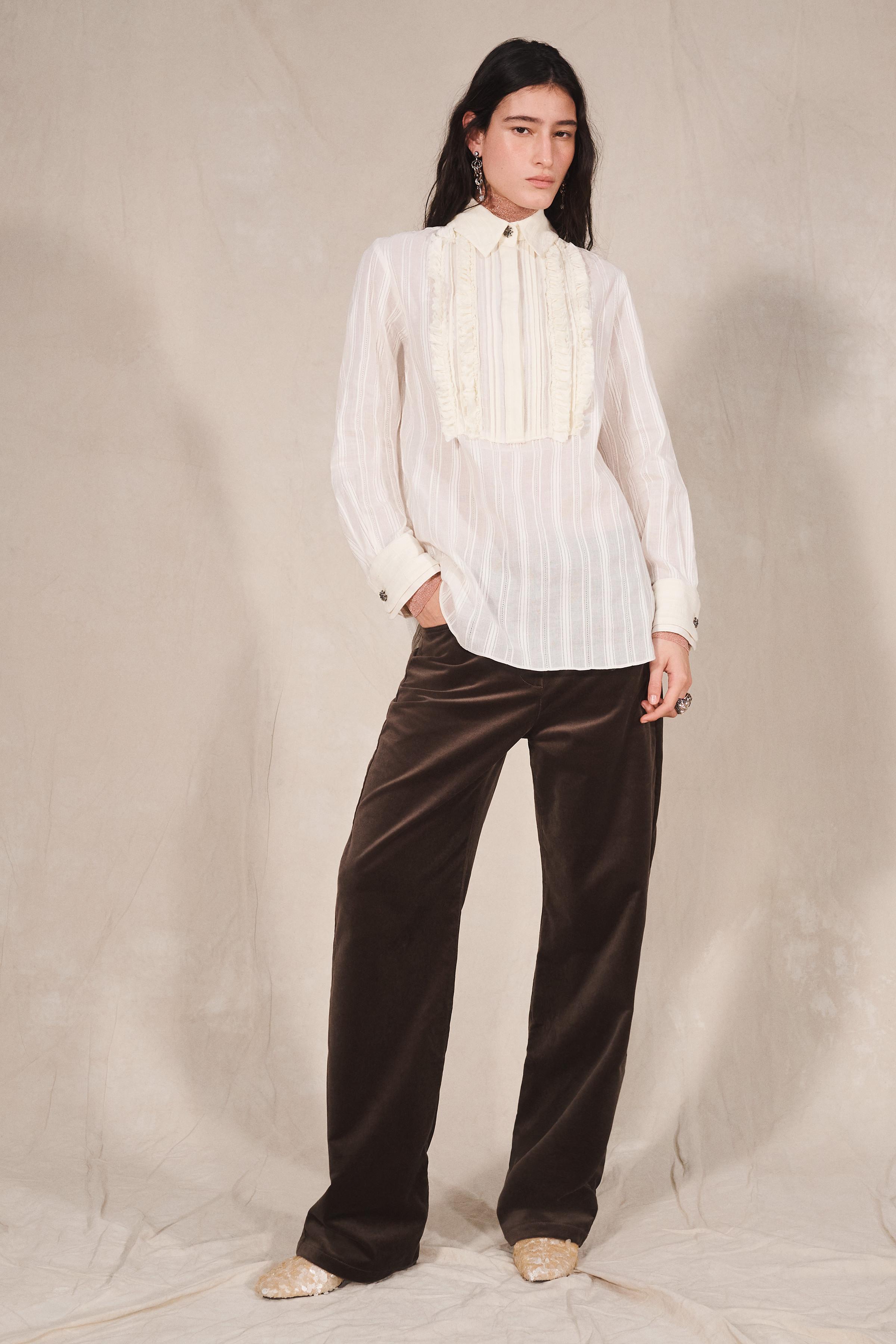 LIMITED EDITION RUFFLE SHIRT WITH JEWEL BUTTONS