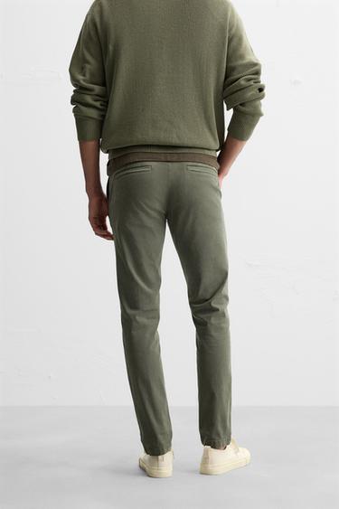 PANTALON CHINO SKINNY - Vert moyen de Zara - Image 2