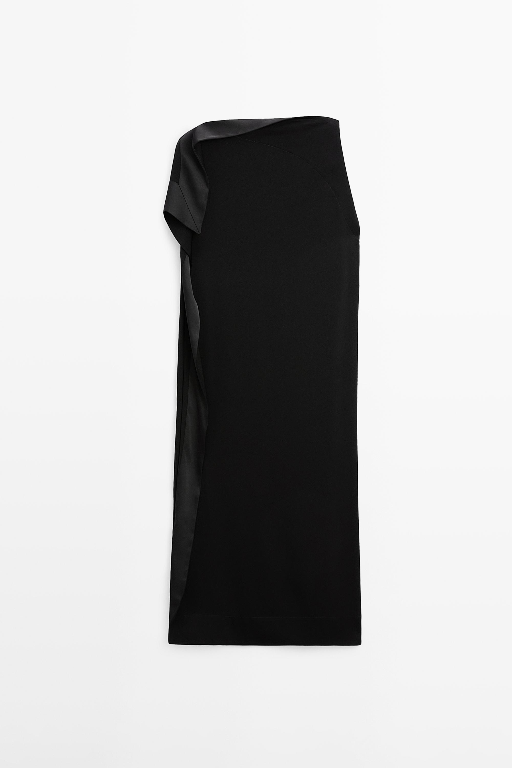 Flowing asymmetric dress with ruffle detail - STUDIO