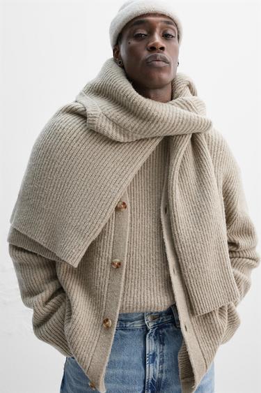 LIMITED EDITION TEXTURED CARDIGAN - Beige by Zara - Image 4