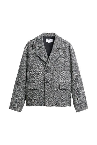 KNICKERBOCKER YARN EFFECT HERRINGBONE TEXTURED JACKET