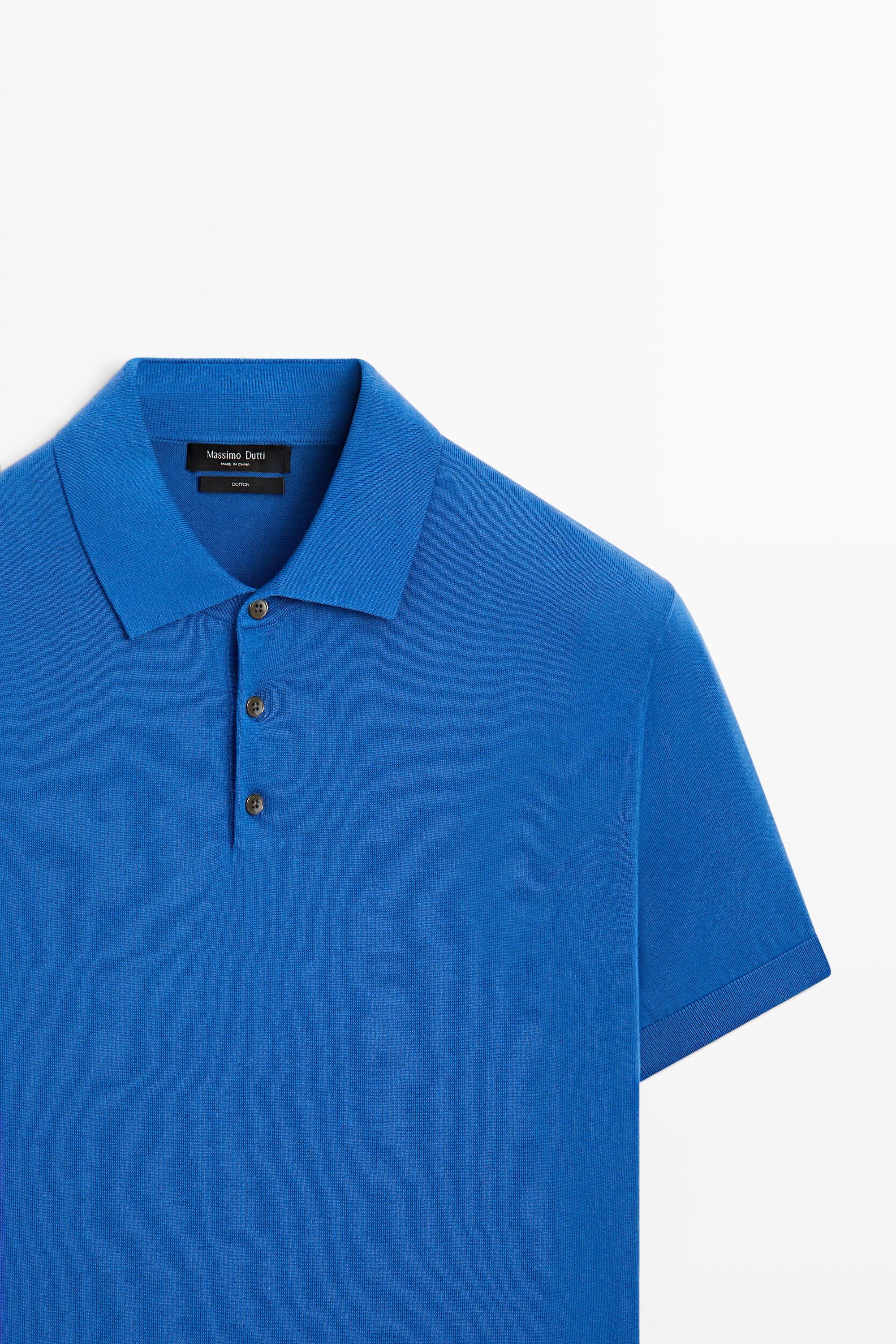 100% Cotton Knit Polo Shirt — Beige